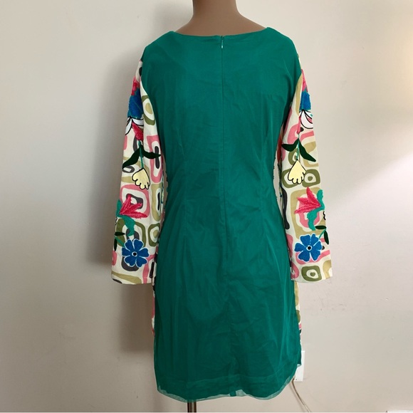 ALMATRICHI Spain COLORFUL Floral EMBROIDERED Chenille BOHO Festival MINI DRESS - Picture 6 of 7